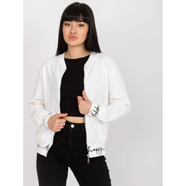 RELEVANCE Biela mikina Happy v štýle bomberu -RV-BL-7809.37X-white 61186616