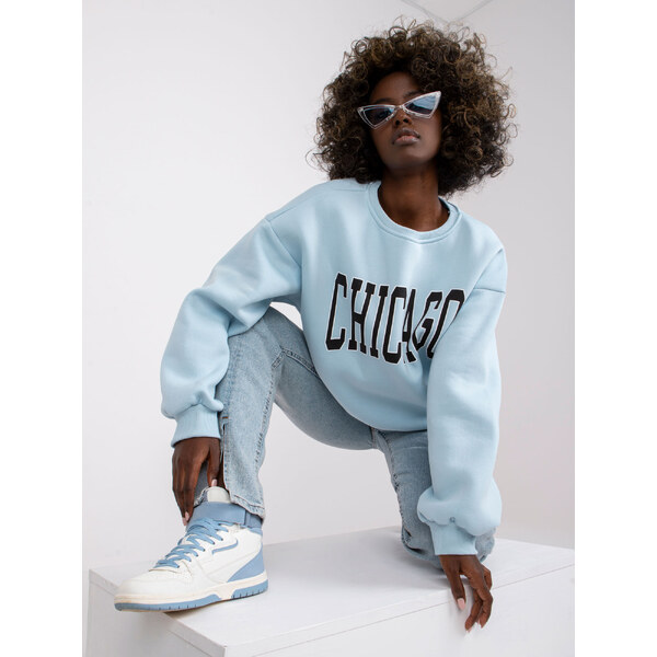 BASIC Svetlomodrá mikina s nápisom Chicago EM-BL-617-C.29X-light lbue 29937136