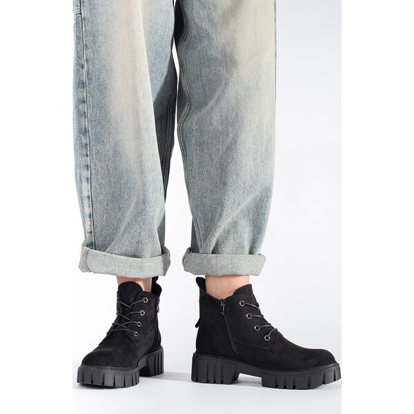 BASIC Členkové nízke semišové topánky na šnurovanie Sergio Leone 57040906