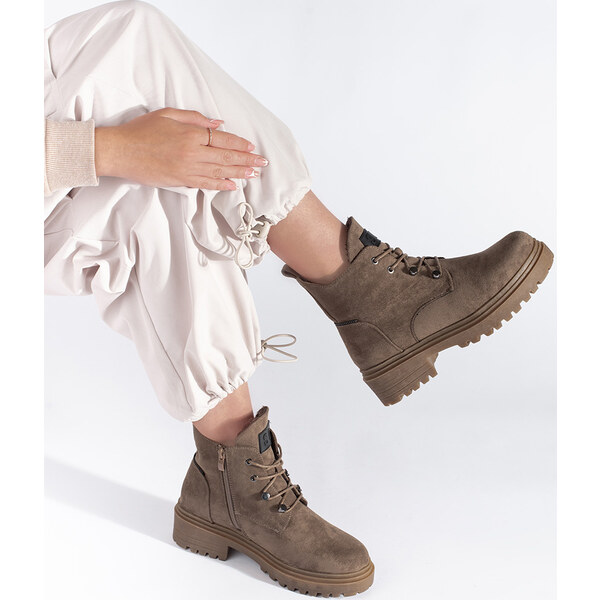 BASIC Béžové dámske traperky Sergio Leone TR769KH 57040910