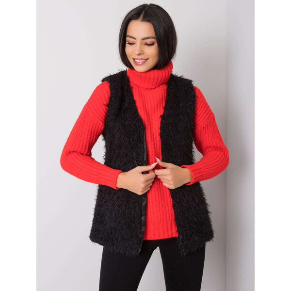 BASIC Dámska chlpatá vesta čiernej farby TW-KZ-1402.10P-black 20029674