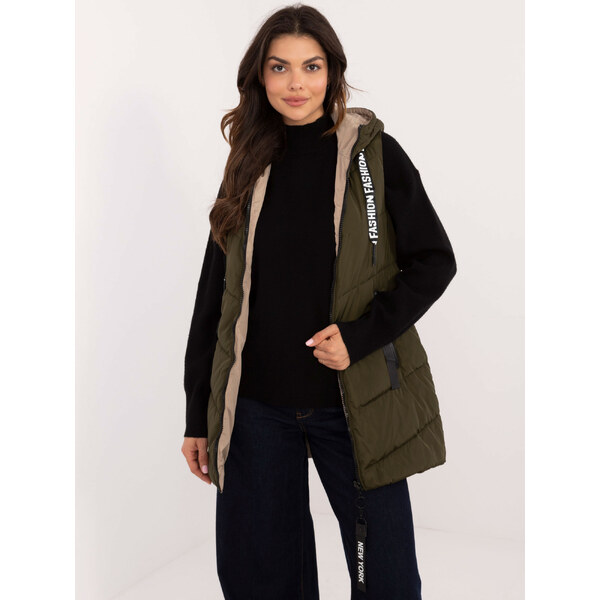 SKORP Khaki-béžová dámska obojstranná vesta s vreckami SK-KZ-HH-275.67 57893343