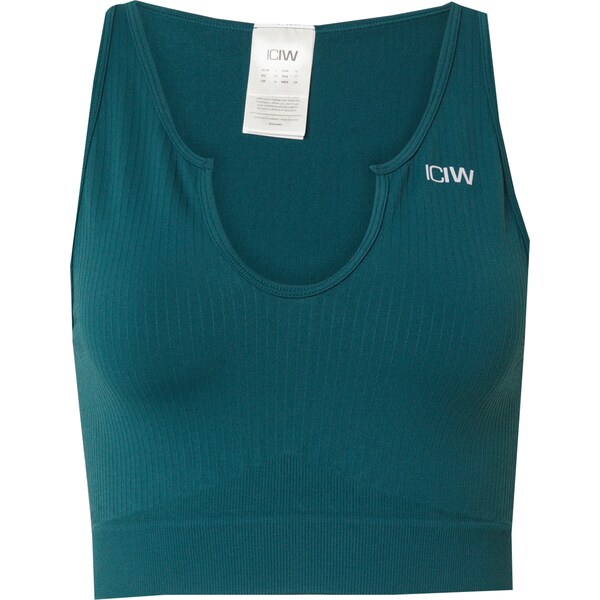 ICANIWILL Športový top jedľová / šedobiela 63160351