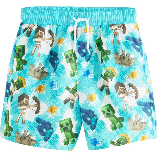 Next Plavecké šortky azúrová / zelená / kaki / biela 63067492