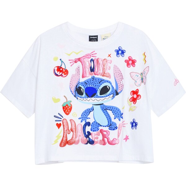 Desigual Tričko Stitch modrá / ružová / biela 63068453