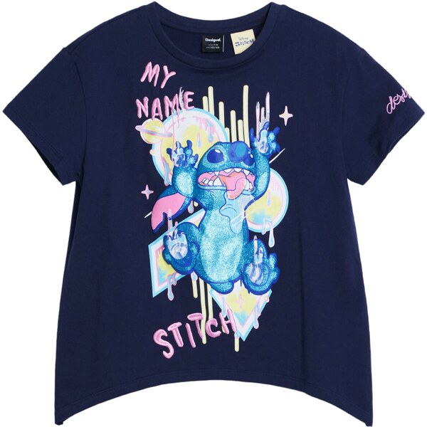 Desigual Tričko Stitch námornícka modrá / svetložltá / ružová 63068474