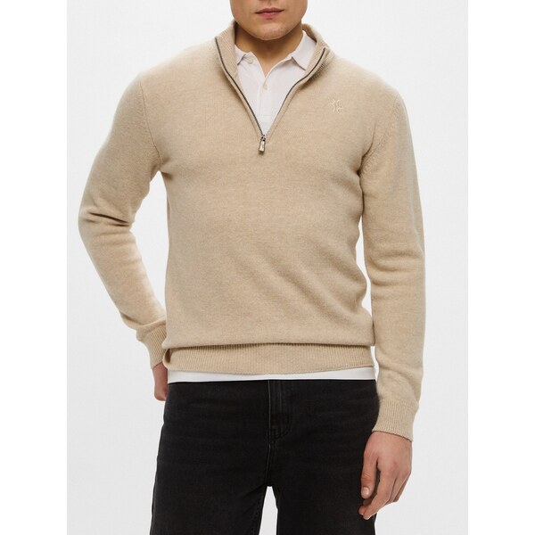 BILLIONAIRE Half Zip Beige sveter 63028943