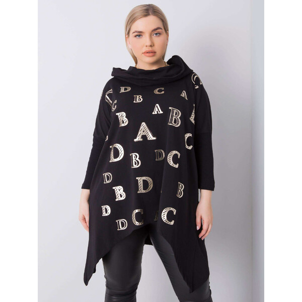 RELEVANCE Čierna mikina s potlačou písmen RV-BZ-6458.46P-black 57947435