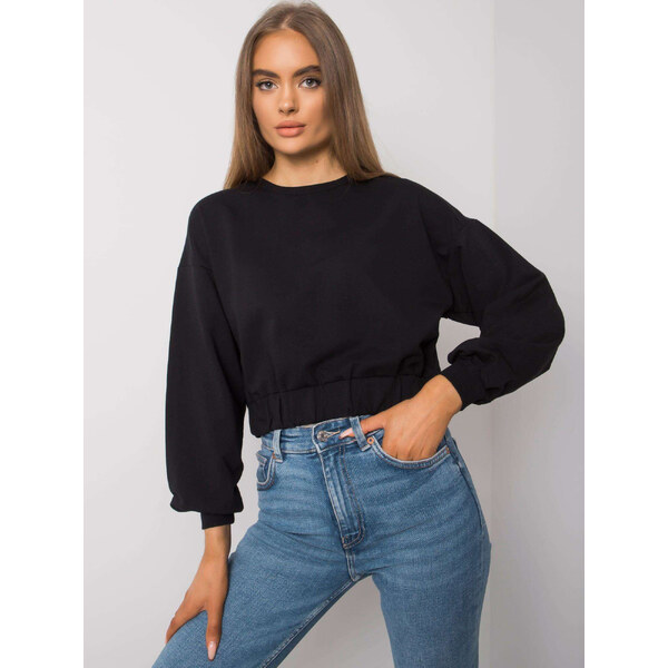 BASIC FEEL GOOD Čierna dámska crop mikina RV-BL-7252.31P-black 27920865