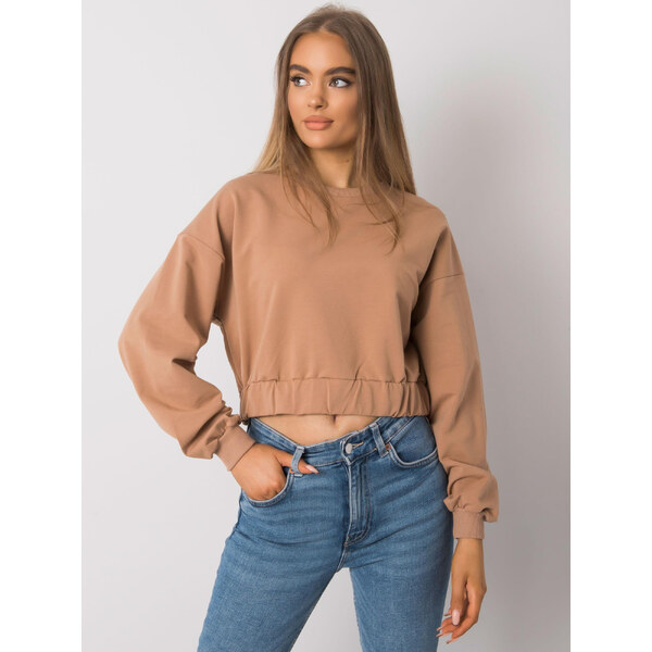 BASIC FEEL GOOD Svetlo hnedá dámska crop mikina RV-BL-7252.31P-camel 27920887