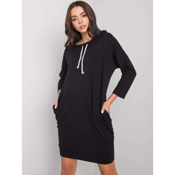 RELEVANCE Čierne mikinové šaty s vreckami RV-SK-4597-1.97-black 57948674