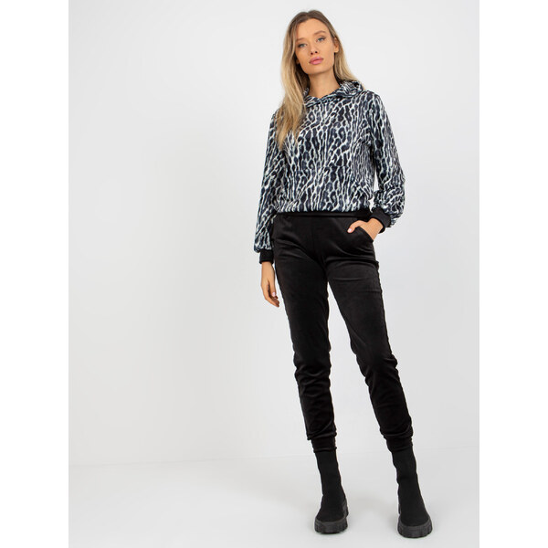 RUE PARIS Čierno-biely leopardí komplet z velúru -WN-KMPL-2410-1.17 57950954