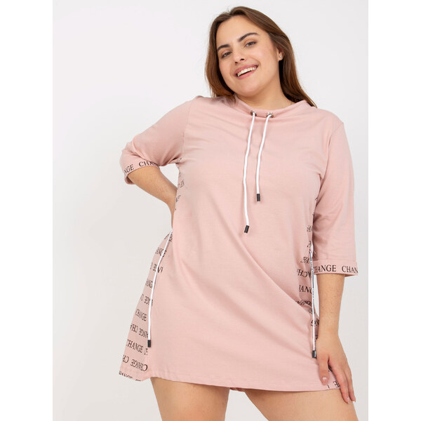 RELEVANCE Svetloružové športové šaty s nápismi Change RV-SK-7784.05P 57950344