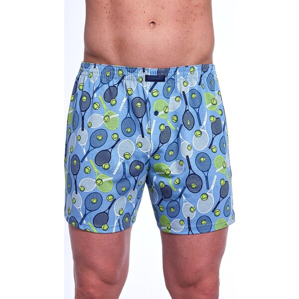 Pánske modré bavlnené trenírky s tenisovou potlačou Cornette Classic 65151809