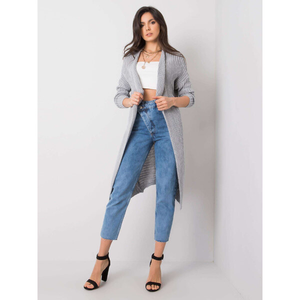 BASIC Dlhý sivý kardigán TW-SW-BI-501.66-grey 22506230