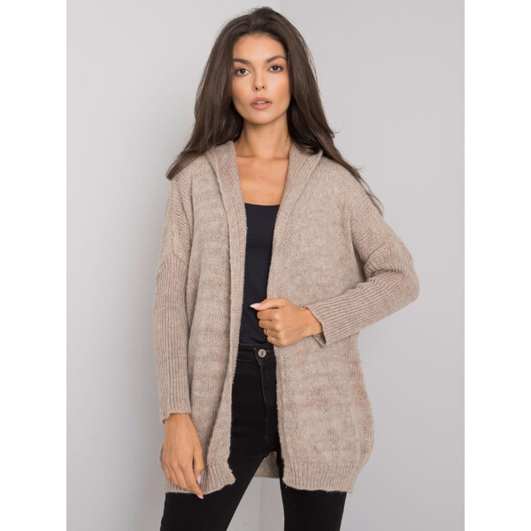 BASIC Béžový kardigán s kapucňou -TW-SW-BI-6911.15-beige 26662422