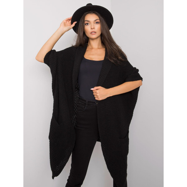 BASIC Čierny dlhý pletený kardigan TW-SW-BI-512.13X-black 26662472