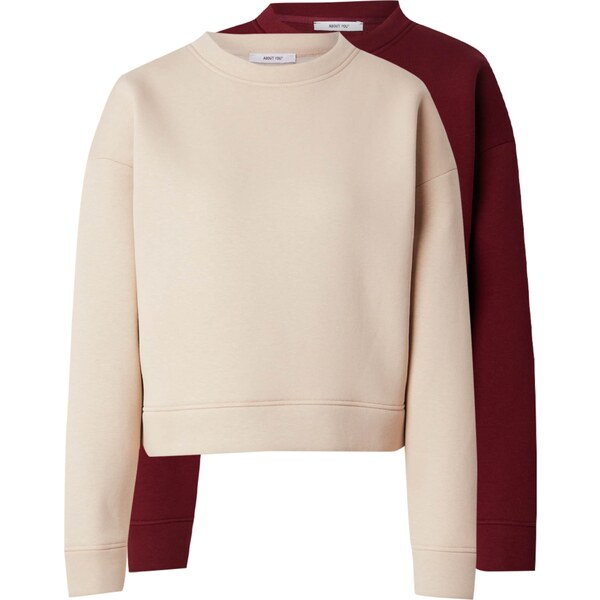 ABOUT YOU Mikina Daniela svetlobéžová / bordová 63038391
