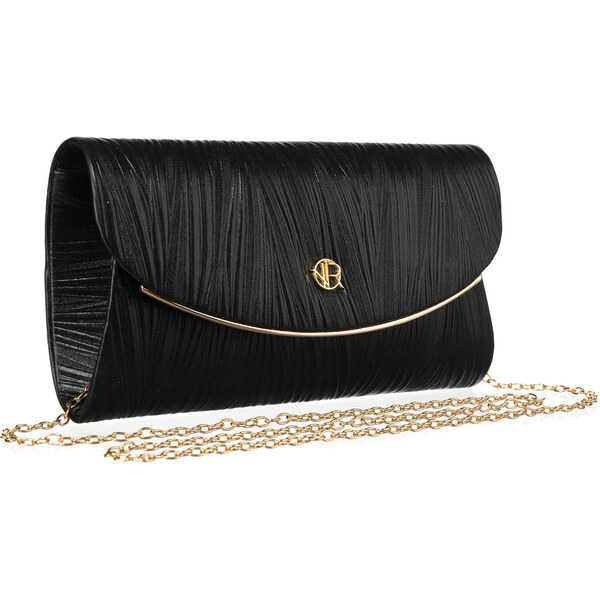 Čierna dámska listová kabelka z prúžkovanej eko kože – Rovicky 63040280