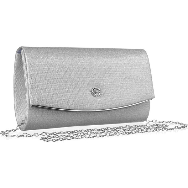 Strieborná dámska listová kabelka z jemnej syntetickej látky na 63040285