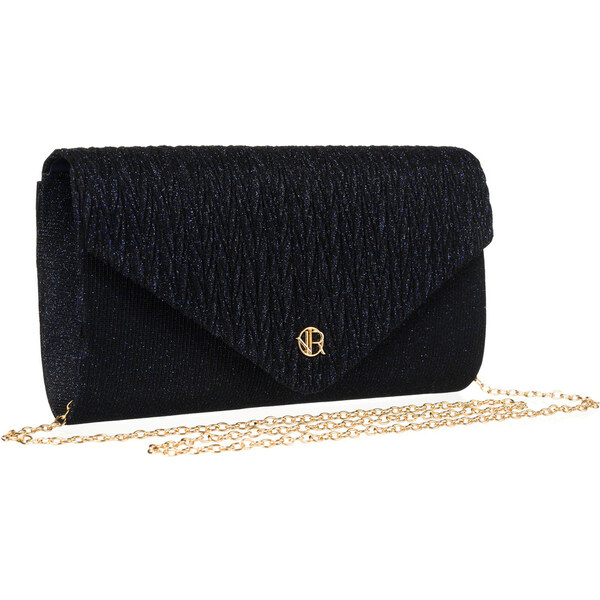 Trblietavá tmavomodrá dámska listová kabelka s retiazkou – Rovicky 63040290