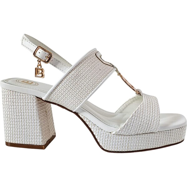Biele sandále Laura Biagiotti Calf White 63045845