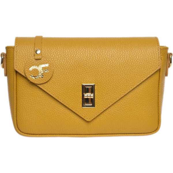 Carla Ferreri Dámska kožená crossbody kabelka CF1948T Senape 66587589