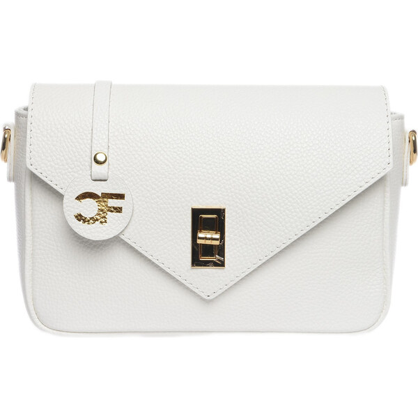Carla Ferreri Dámska kožená crossbody kabelka CF1948T Bianco 66592633