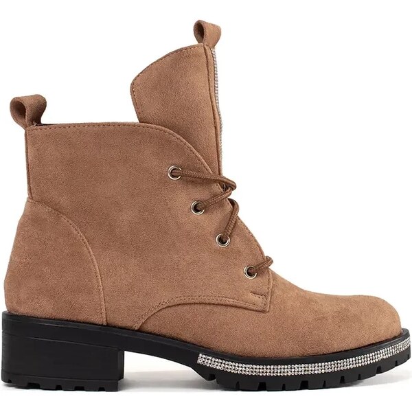 Shelvt Beige lace-up ankle boots 64668779