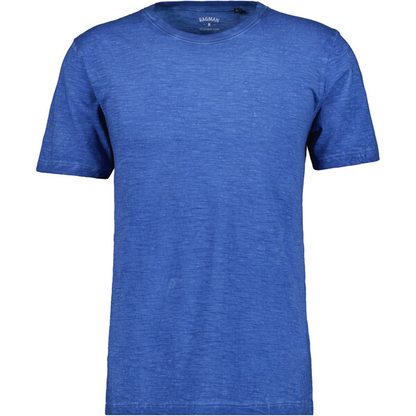 Pánske modré bavlnené washed-out tričko RAGMAN 63053635