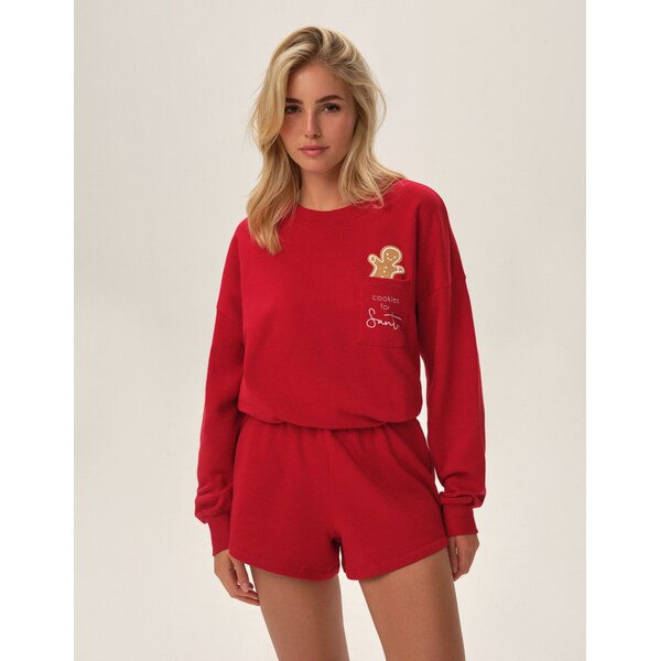 Henderson Ladies Dámske bavlnené pyžamo Fawn 41900-33X červené, Farba 63053643