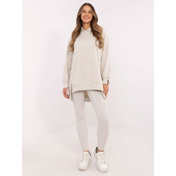 BASIC Svetlosivá dámska súprava s rebrovanými legínami EM-KMPL-858.79P 61718239