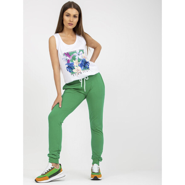 RELEVANCE Zeleno-biela súprava teplákov a trička -RV-KMPL-7962.11 57950384