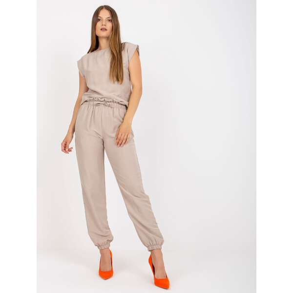 RUE PARIS Béžový komplet teplákov a trička CA-KMPL-6303.09X-beige 57950551