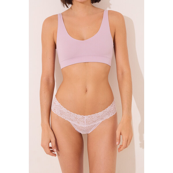 womensecret Ružové čipkované nohavičky 63062775