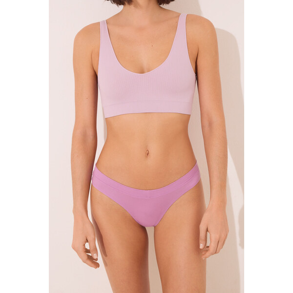 womensecret Ružové tangá nohavičky s riasením 63062778