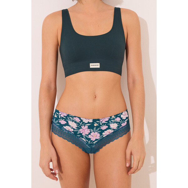 womensecret Široké brazílske nohavičky so zeleným kvetinovým vzorom 63062840