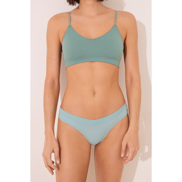 womensecret Zelné tangá s riasením na zadnej strane 63062865