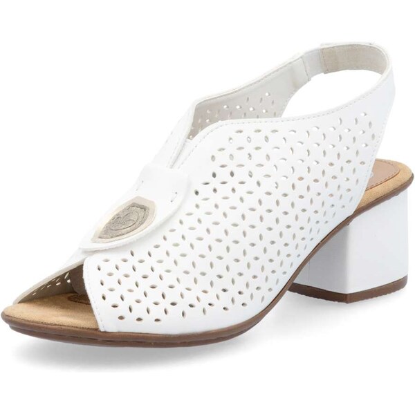 Dámske sandále RIEKER 64656-80 biela S5 63064161