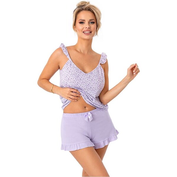 Donna Bavlnené dámske pyžamo Fiorella top fialové 63208859