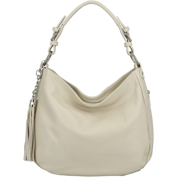 Delami Vera Pelle Dámska kožená kabelka cez rameno krémová - Delami 63091524