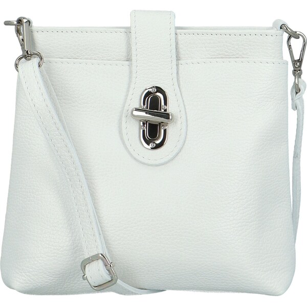 Dámska kožená crossbody kabelka biela - Delami Vera Pelle Laira biela 63091526