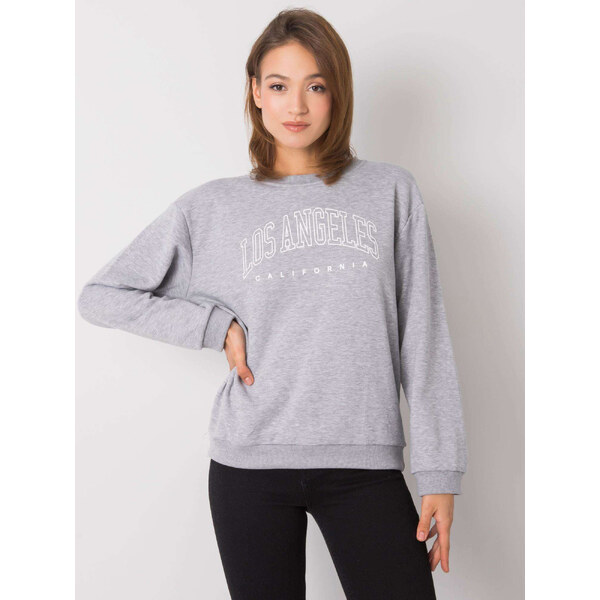 RUE PARIS Šedá dámska mikina s nápisom RV-BL-6669.10-gray 57947665