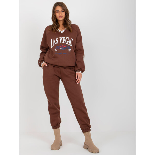 BASIC Hnedá pohodlná teplákovka Las Vegas -EM-KMPL-769.19X-brown 37575973