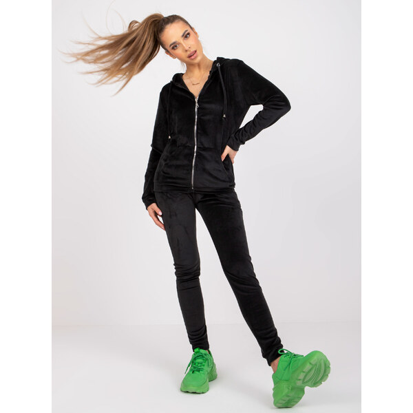 RELEVANCE Čierny velúrový komplet Ilaria -RV-KMPL-6087-1.95P-black 57949763