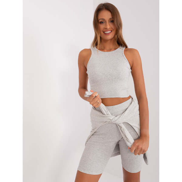 BASIC Svetlosivý komplet mikiny, topu a šortiek EM-KMPL-834.11-light 46560725