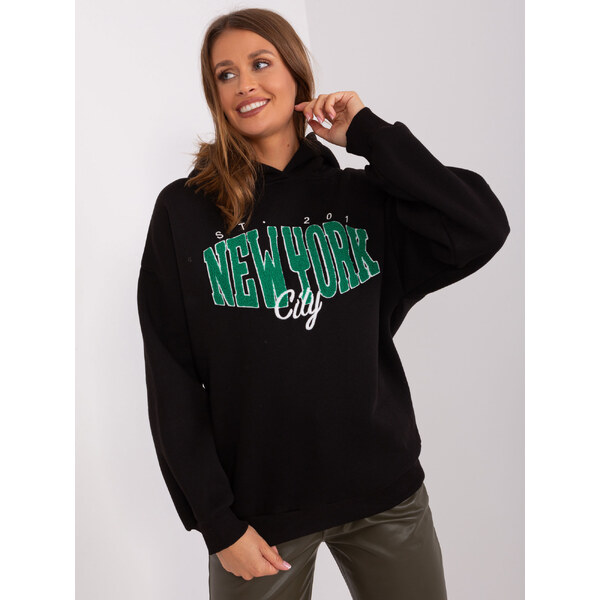 BASIC Čierna mikina s nápisom a kapucňou -EM-BL-656-4.96P-black 46506453