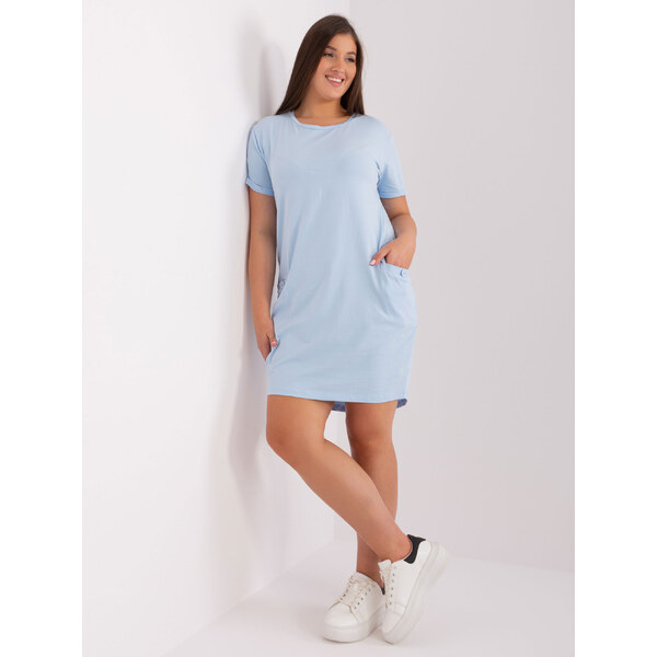 RELEVANCE Svetlomodré šaty s vreckami RV-TU-8862.69P-light blue 57952689
