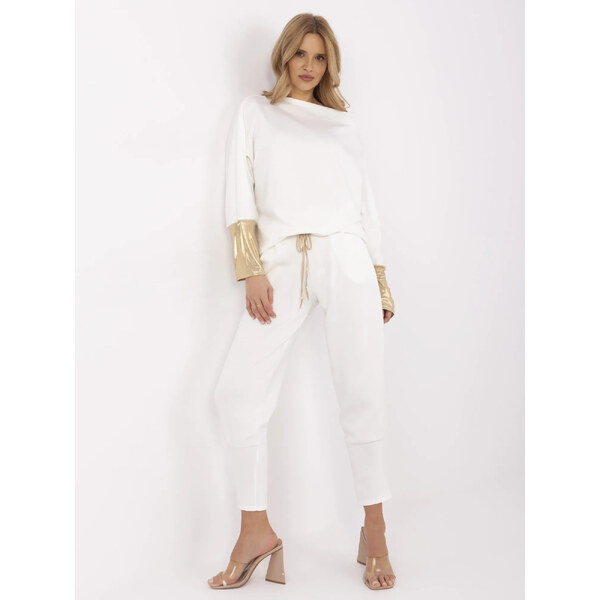 ITALY MODA Smotanová dámska súprava so zlatými vsadkami DHJ-KMPL-9311 66149507