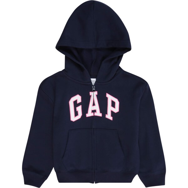 GAP Tepláková bunda HERITAGE námornícka modrá / ružová / biela 63080507